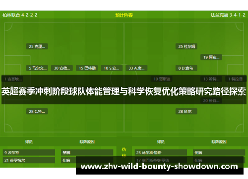 英超赛季冲刺阶段球队体能管理与科学恢复优化策略研究路径探索 英超赛季冲刺阶段球队体能管理与科学恢复优化策略研究路径探索